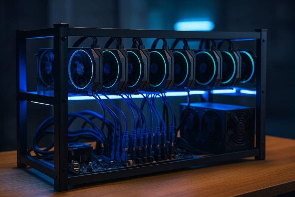 Minar con rigs rigs de mineria con tarjetas graficas